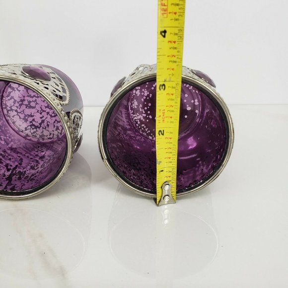 Set Of 2 Jewel Embellished Colorful Votives - Picture 4 of 4